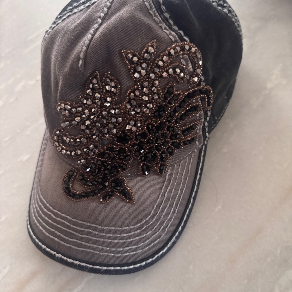 Olive & Pique Rhinestone Baseball Hat - Picture 2 of 5